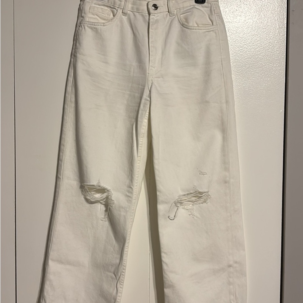 Women's White Distressed Jeans